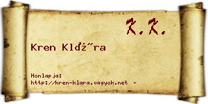 Kren Klára névjegykártya