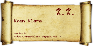 Kren Klára névjegykártya